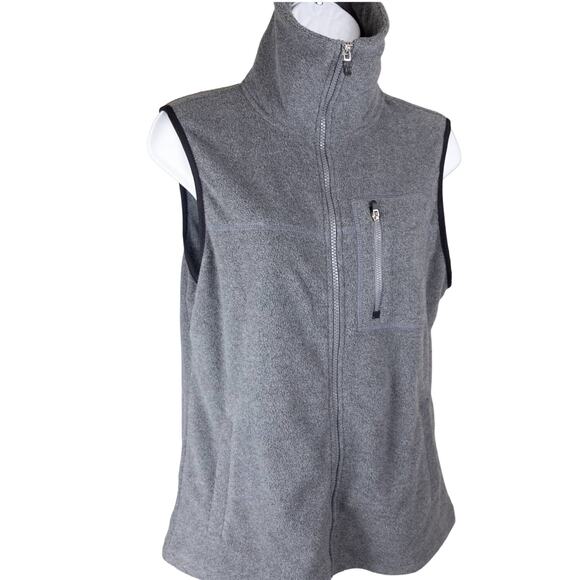Chaps Sport Womens Gray Fleece Full Zip Vest S - Picture 1 of 9